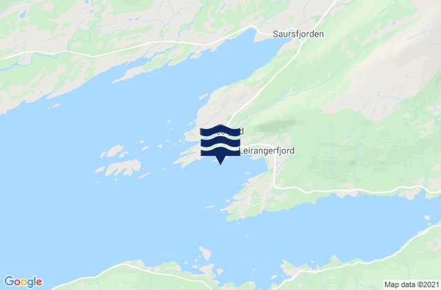 Karte der Gezeiten Leinesfjorden, Norway