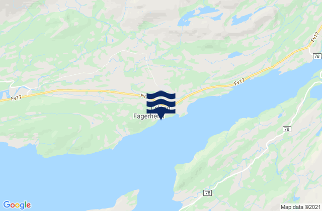 Karte der Gezeiten Leirfjord, Norway