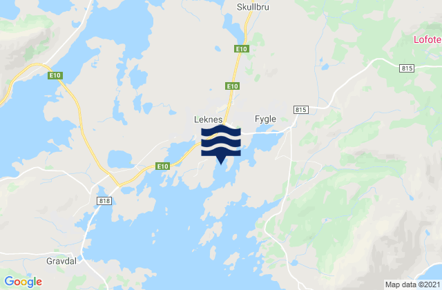 Karte der Gezeiten Leknes, Norway