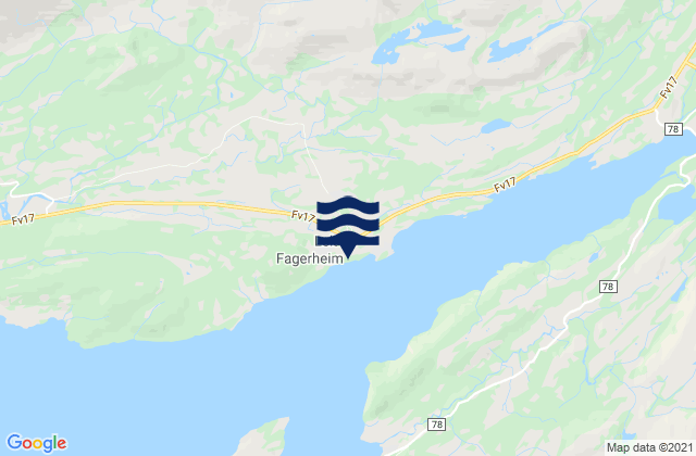 Karte der Gezeiten Leland, Norway