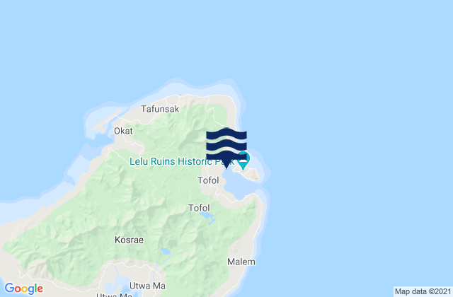 Karte der Gezeiten Lele Harbor Kusaie Island, Micronesia