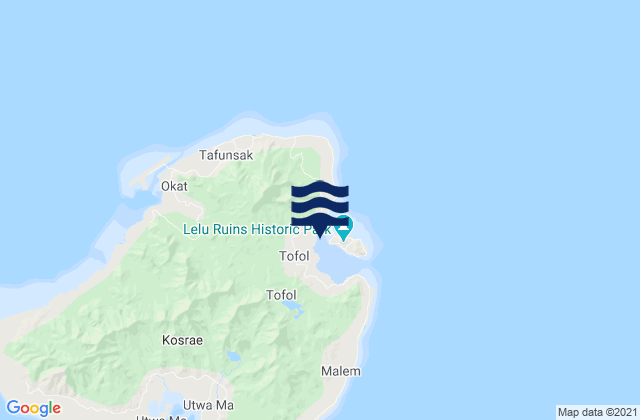 Karte der Gezeiten Lele Harbor, Micronesia