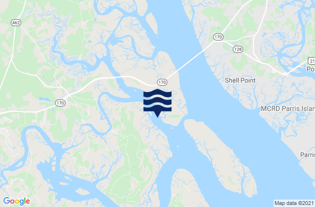 Karte der Gezeiten Lemon Island South Chechessee River, United States