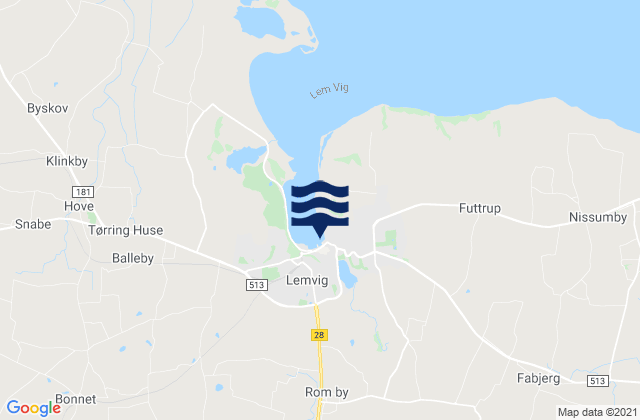 Karte der Gezeiten Lemvig, Denmark