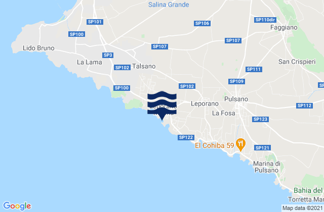 Karte der Gezeiten Leporano Marina, Italy