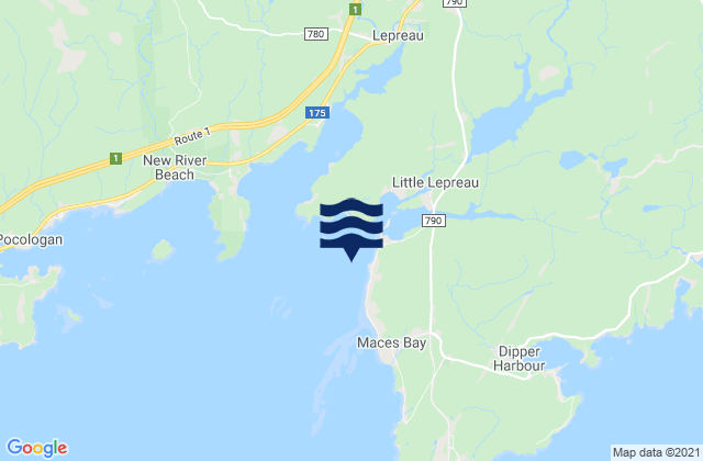 Karte der Gezeiten Lepreau Harbour, Canada