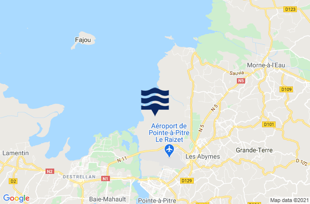 Karte der Gezeiten Les Abymes, Guadeloupe