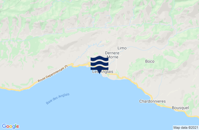 Karte der Gezeiten Les Anglais, Haiti