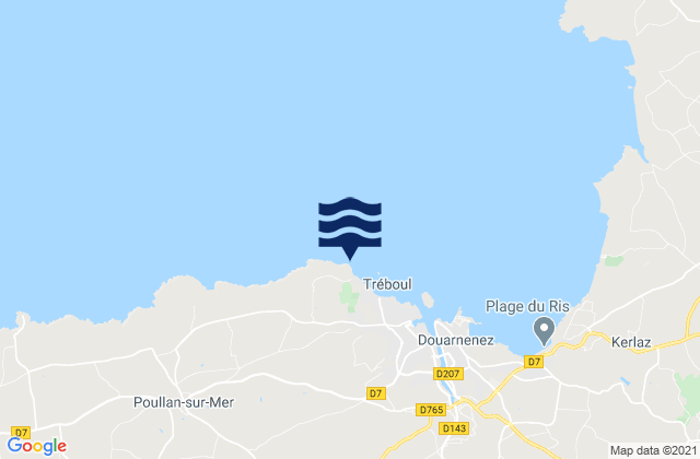 Karte der Gezeiten Les Roches Blanches (Pointe Leyde), France