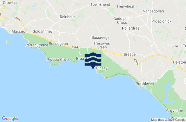 Karte der Gezeiten Lesceave Rocks Beach, United Kingdom