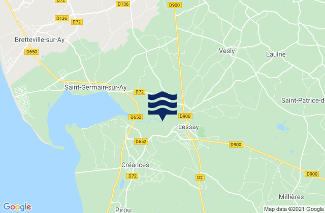 Karte der Gezeiten Lessay, France