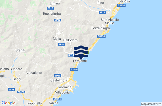 Karte der Gezeiten Letojanni, Italy
