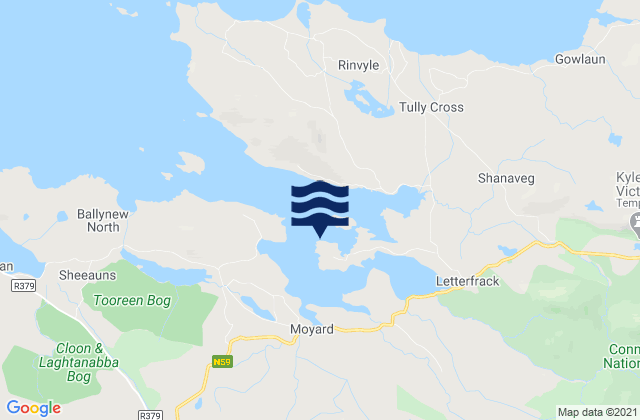 Karte der Gezeiten Letterfrack, Ireland