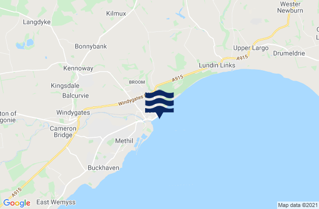Karte der Gezeiten Leven Beach, United Kingdom