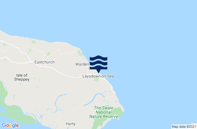 Karte der Gezeiten Leysdown-on-Sea, United Kingdom