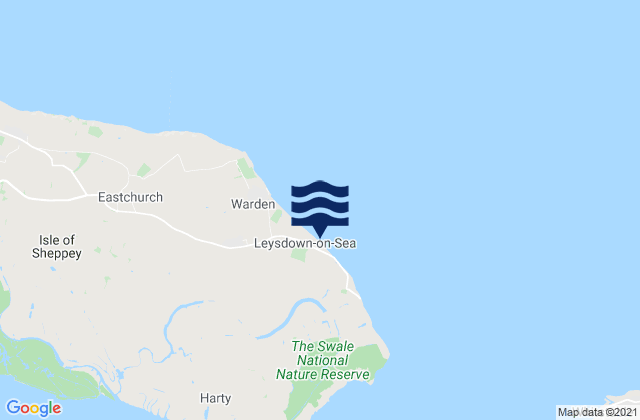 Karte der Gezeiten Leysdown-on-sea Beach, United Kingdom