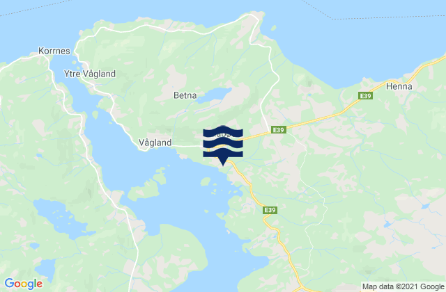 Karte der Gezeiten Liabøen, Norway