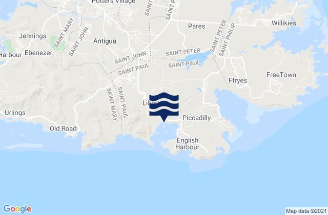 Karte der Gezeiten Liberta, Antigua and Barbuda