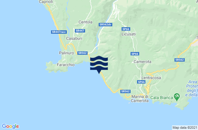 Karte der Gezeiten Licusati, Italy