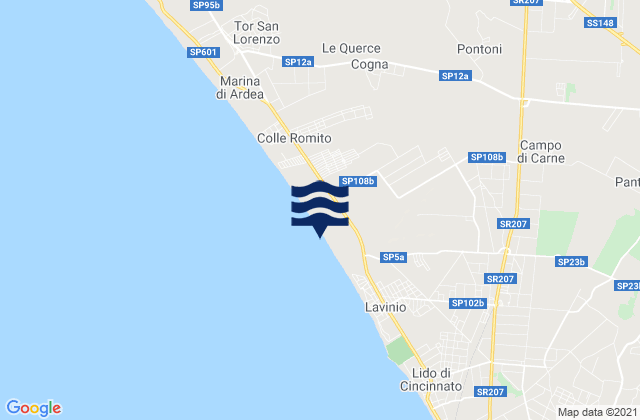 Karte der Gezeiten Lido dei Pini, Italy