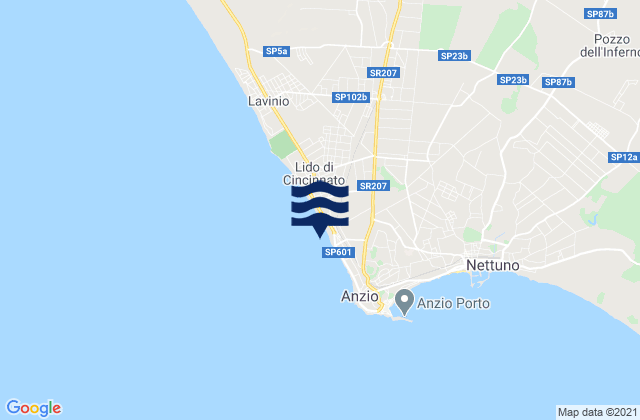 Karte der Gezeiten Lido di Sirene, Italy