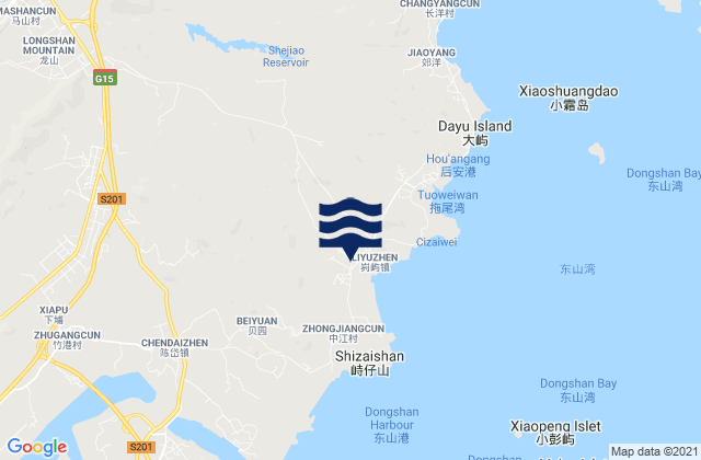 Karte der Gezeiten Lieyu, China