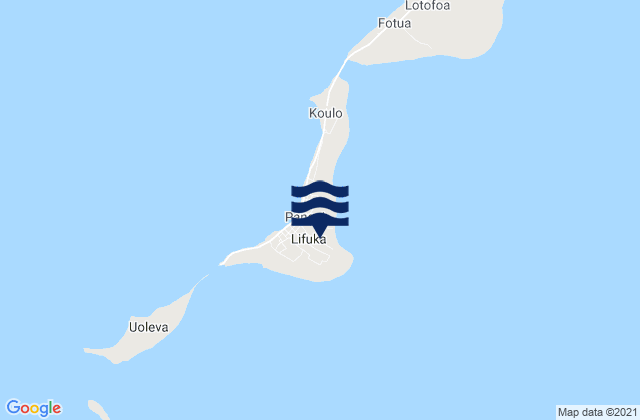 Karte der Gezeiten Lifuka Island, Tonga