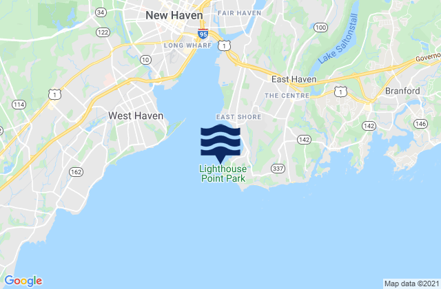 Karte der Gezeiten Lighthouse Point (New Haven Harbor), United States