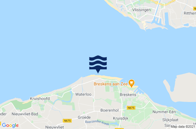 Karte der Gezeiten Lighthouse of Breskens, Netherlands