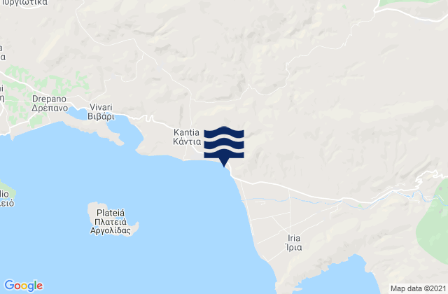 Karte der Gezeiten Ligourión, Greece