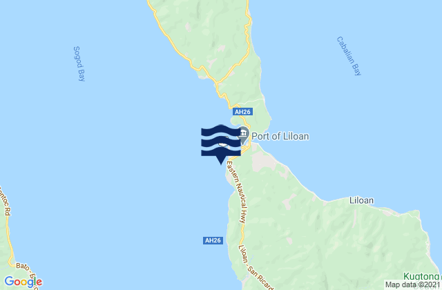Karte der Gezeiten Liloan Sogod Bay, Philippines