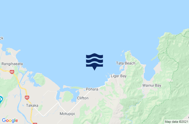 Karte der Gezeiten Limestone Bay, New Zealand