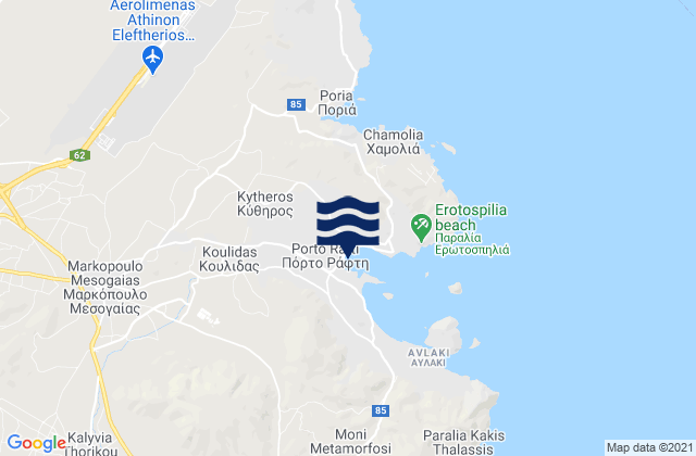 Karte der Gezeiten Limín Mesoyaías, Greece