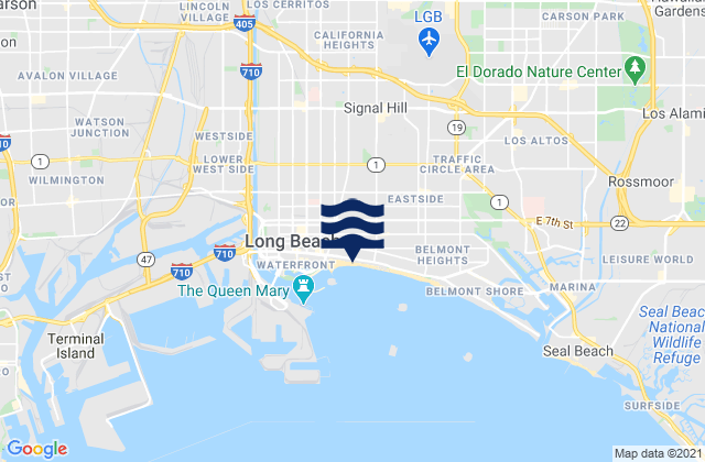 Karte der Gezeiten Lincoln (Long Beach), United States