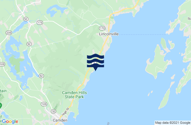 Karte der Gezeiten Lincolnville Beach, United States