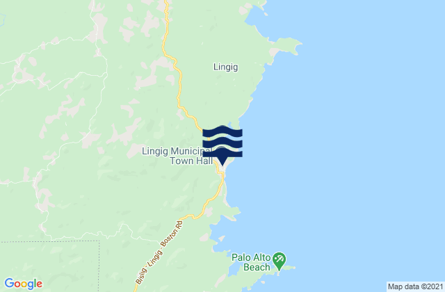Karte der Gezeiten Lingig, Philippines