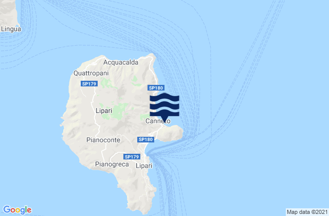 Karte der Gezeiten Lipari Lipari Islands, Italy