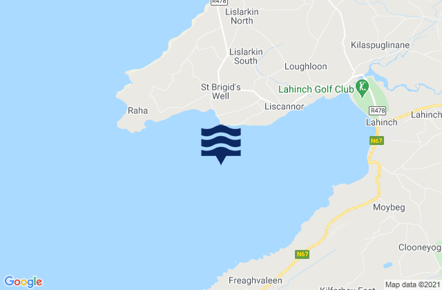 Karte der Gezeiten Liscannor Bay, Ireland
