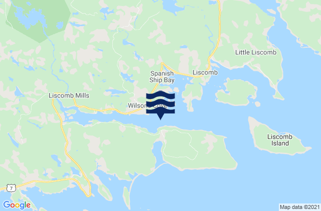 Karte der Gezeiten Liscomb Harbour, Canada