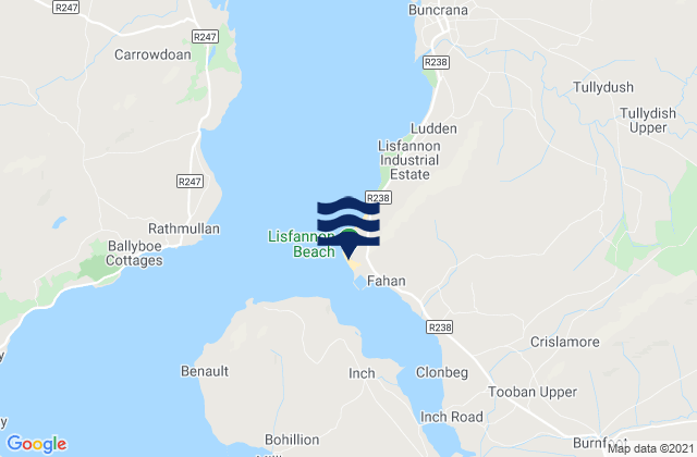 Karte der Gezeiten Lisfannon Beach, Ireland
