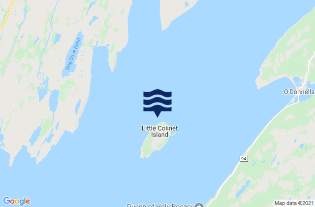 Karte der Gezeiten Little Colinet Island, Canada