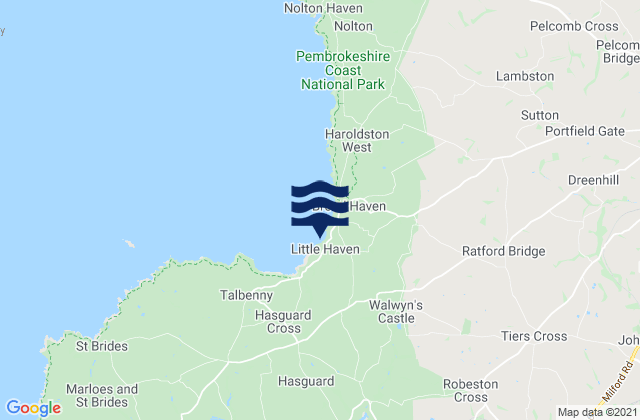 Karte der Gezeiten Little Haven Beach, United Kingdom