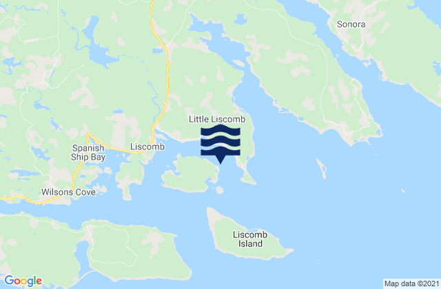 Karte der Gezeiten Little Liscomb Harbour, Canada