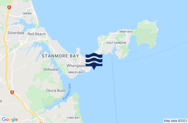 Karte der Gezeiten Little Manly Beach, New Zealand