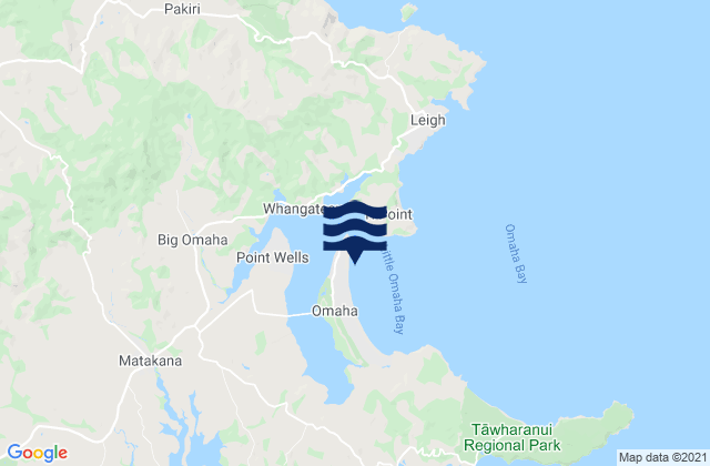 Karte der Gezeiten Little Omaha Bay, New Zealand