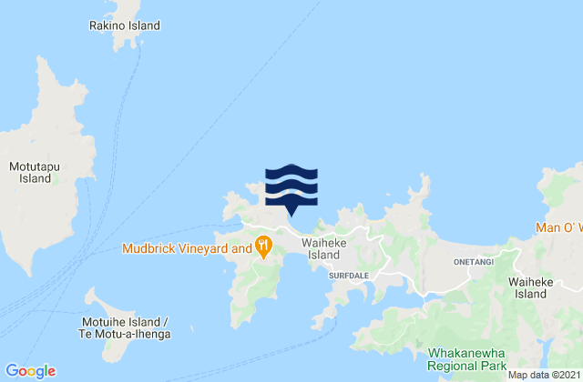 Karte der Gezeiten Little Oneroa Beach, New Zealand