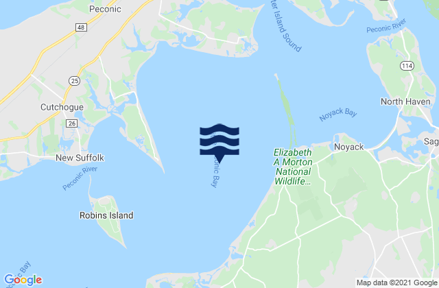 Karte der Gezeiten Little Peconic Bay, United States
