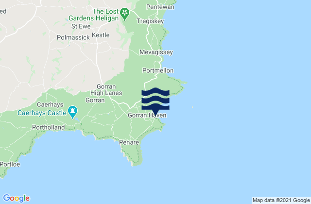 Karte der Gezeiten Little Perhaver Beach, United Kingdom