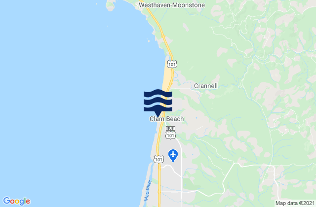 Karte der Gezeiten Little River Clam Beach, United States