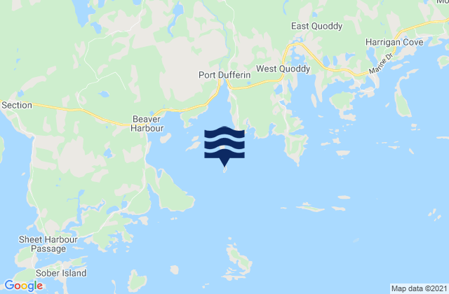 Karte der Gezeiten Little Rocky Island, Canada